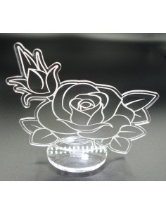 Rose sur socle crystal