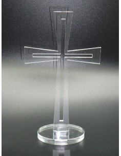 Croix design sur socle crystal