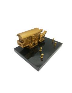 Plaque roulotte et chevaux